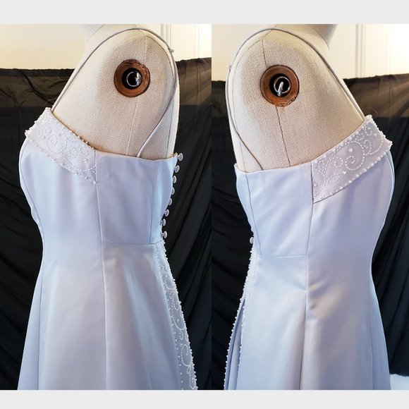 SALE Pale Lavender beaded ballgown prom bridal dress 4 - Picture 5 of 9